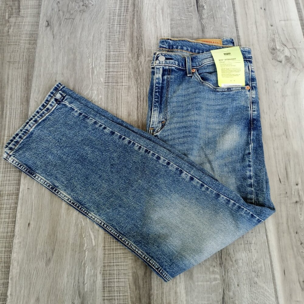 Levi's 514 Straight Denim jeans Stretch New w/ Tags 36 Waist 30 Length